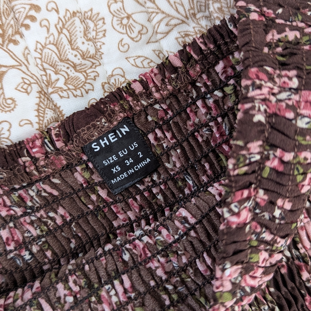 NWOT Off Shoulder Floral Maxi Dress Spring Cottagecore Festival Boho Western XS - Picture 15 of 16